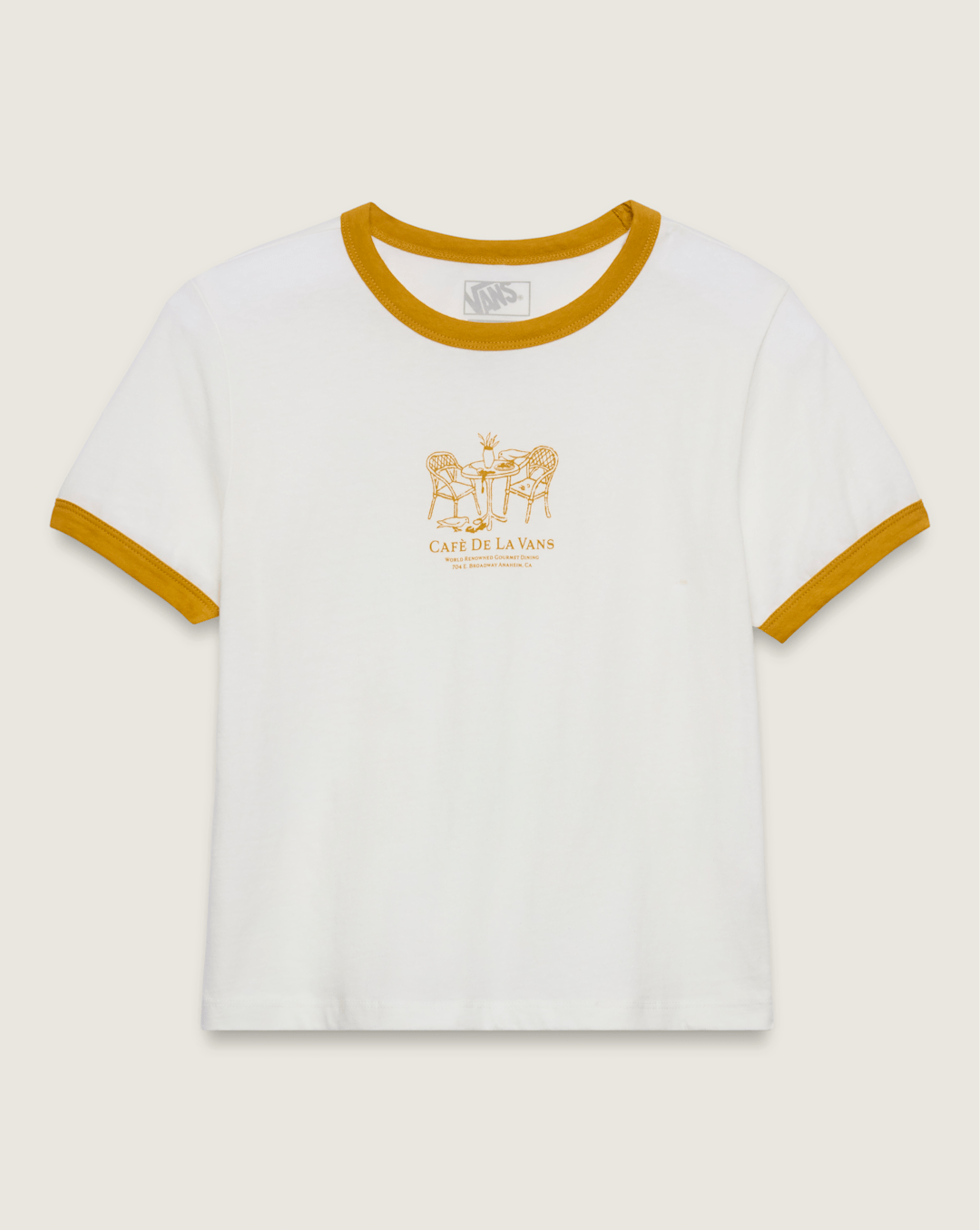 Vans De La Vans Ringer T-Shirt in Lemon / Mustard Yellow