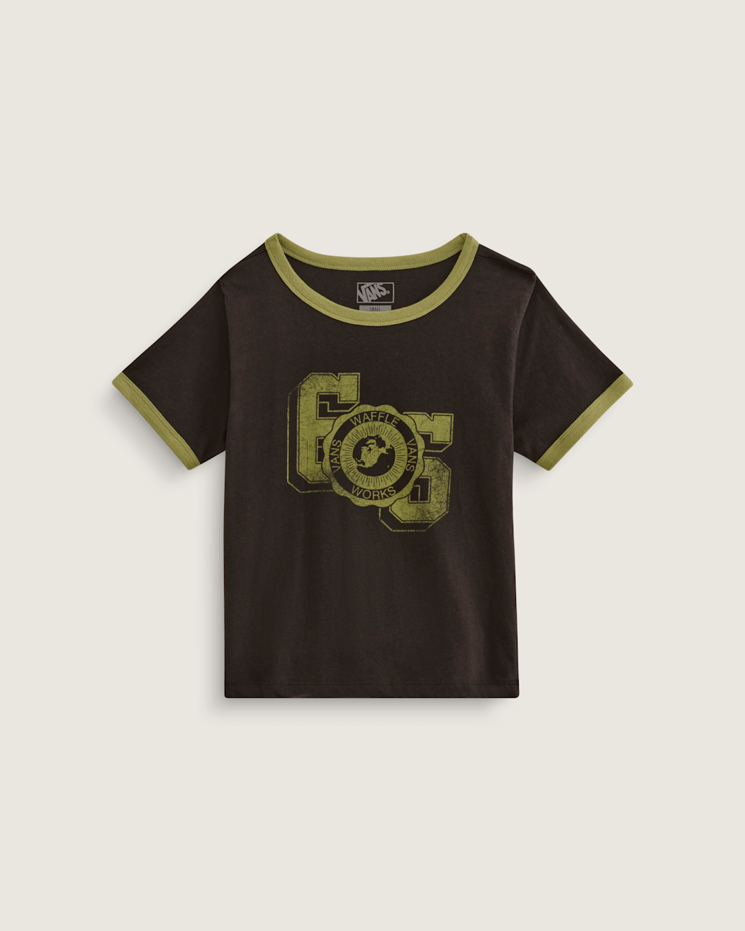 Vans Campus Tour Ringer T-Shirt in Black / Loden Green