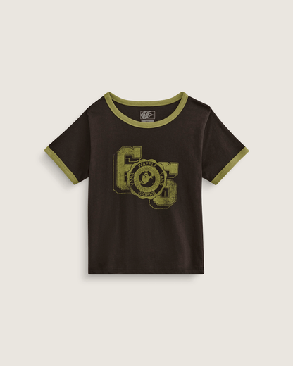 Vans Campus Tour Ringer T-Shirt in Black / Loden Green