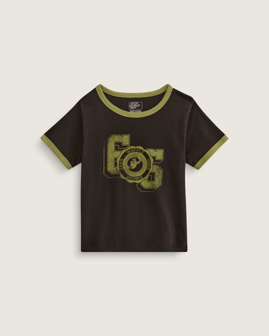 Vans Campus Tour Ringer T-Shirt in Black / Loden Green