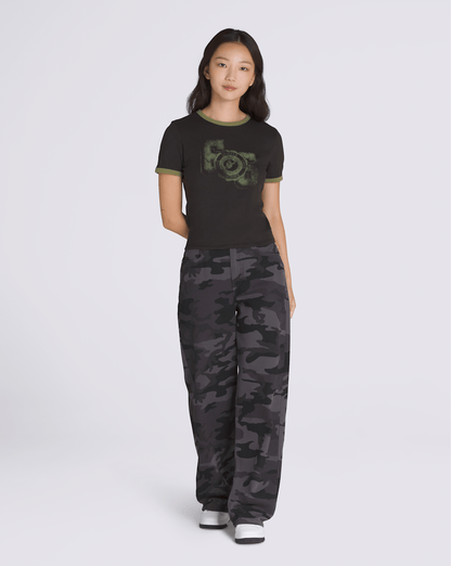 Vans Campus Tour Ringer T-Shirt in Black / Loden Green