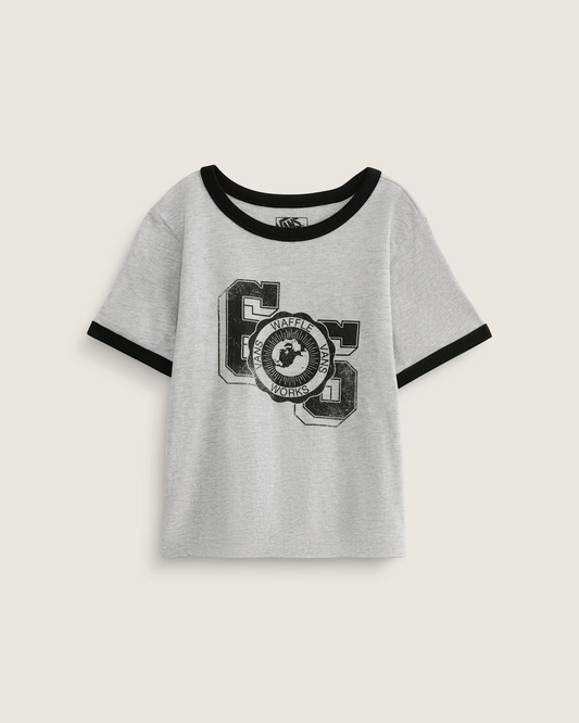 Vans Campus Tour Ringer T-Shirt in Heather Grey / Black