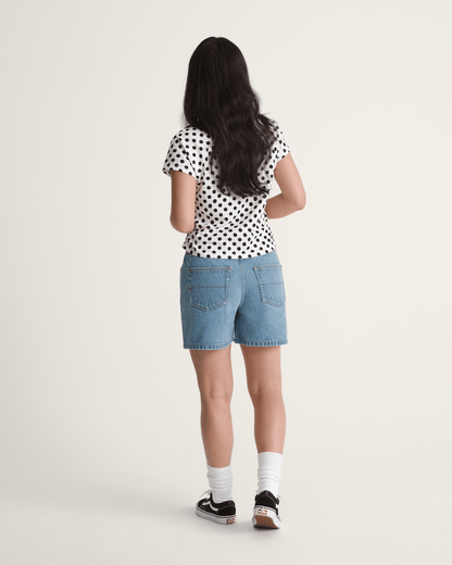 Vans Check-5 Mid Rise Shorts in Stonewash Blue