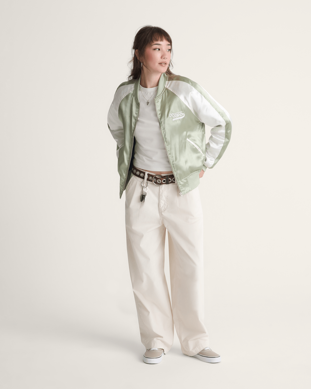 Vans Pleated Pants in Turtledove White