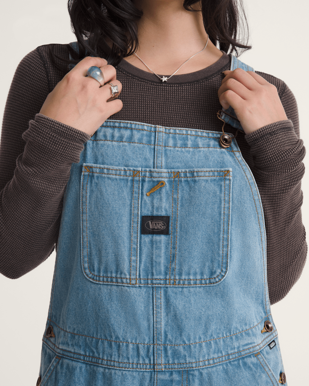 Vans Chore Denim Overall in Stonewash Blue
