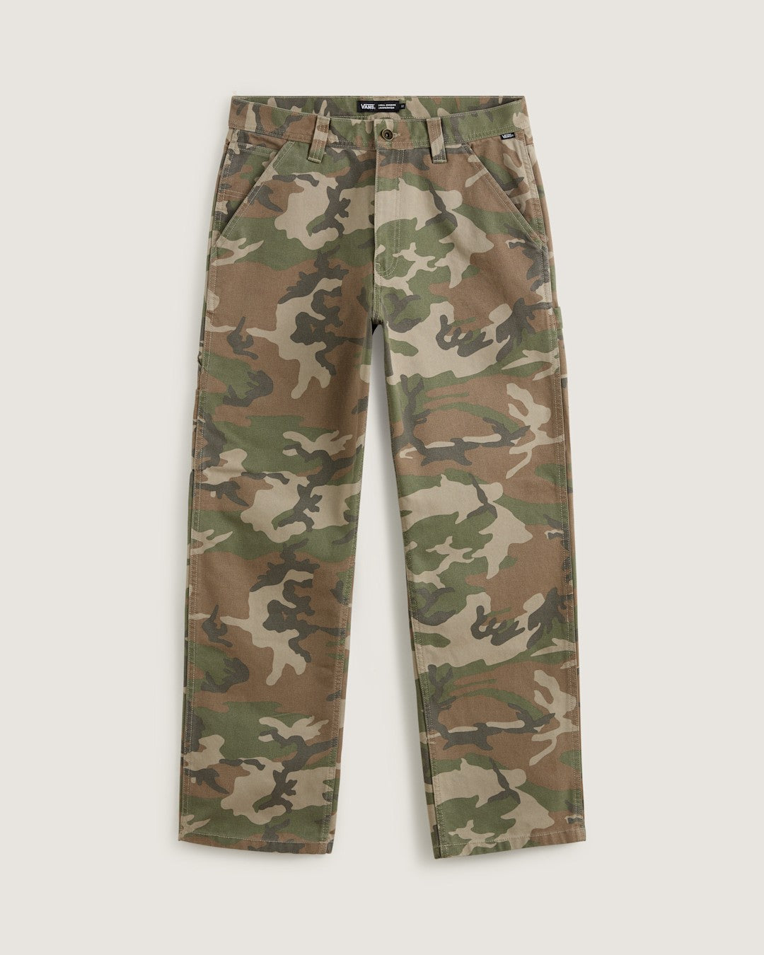 Vans Drill Chore Carpenter Loose Denim Pants in Vintage Camo Black