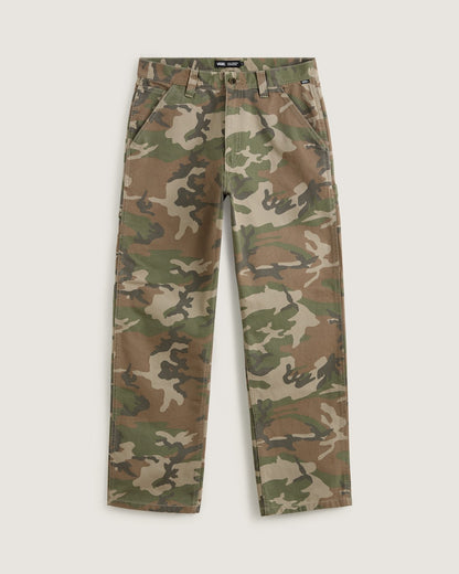 Vans Drill Chore Carpenter Loose Denim Pants in Vintage Camo Black