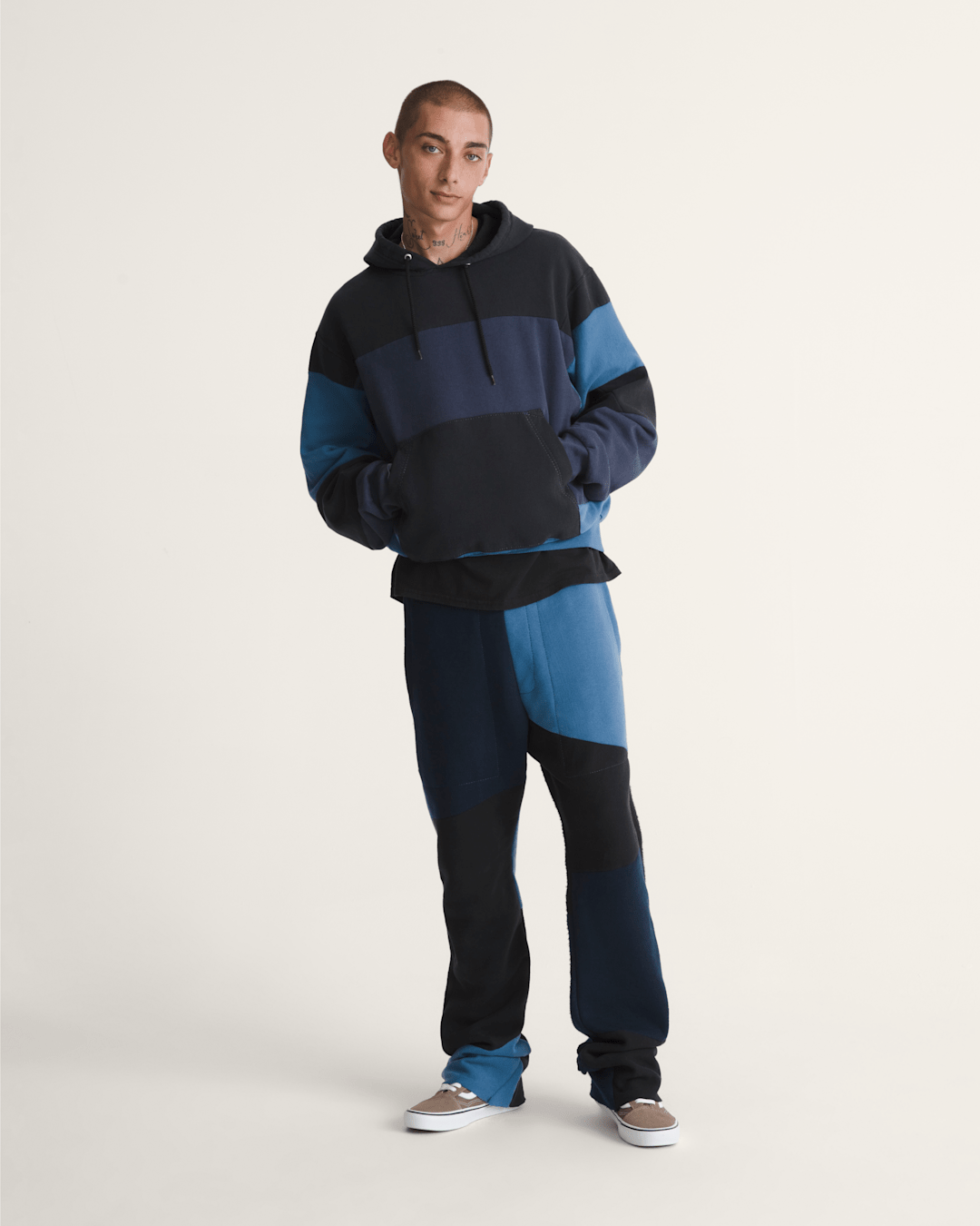 Vans Waffle Shop Reimagined Pieced Sweatpants in Blue