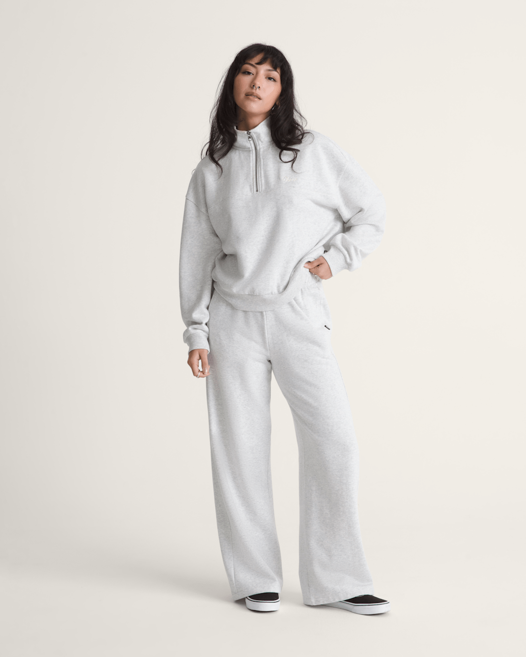 Vans Drop V Sweatpants in White Heather