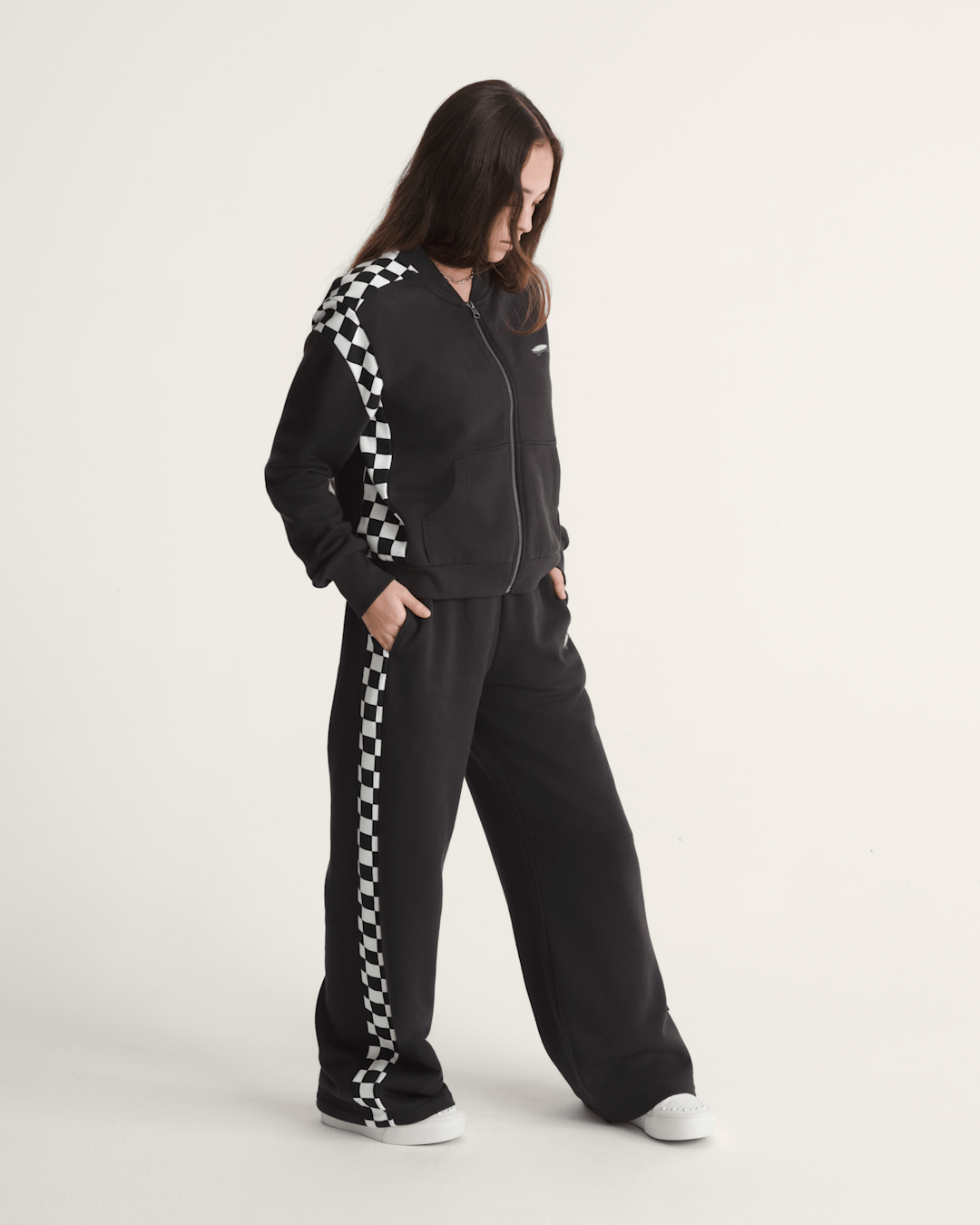 Vans Rookie Track Sweatpants in Checkerboard Black