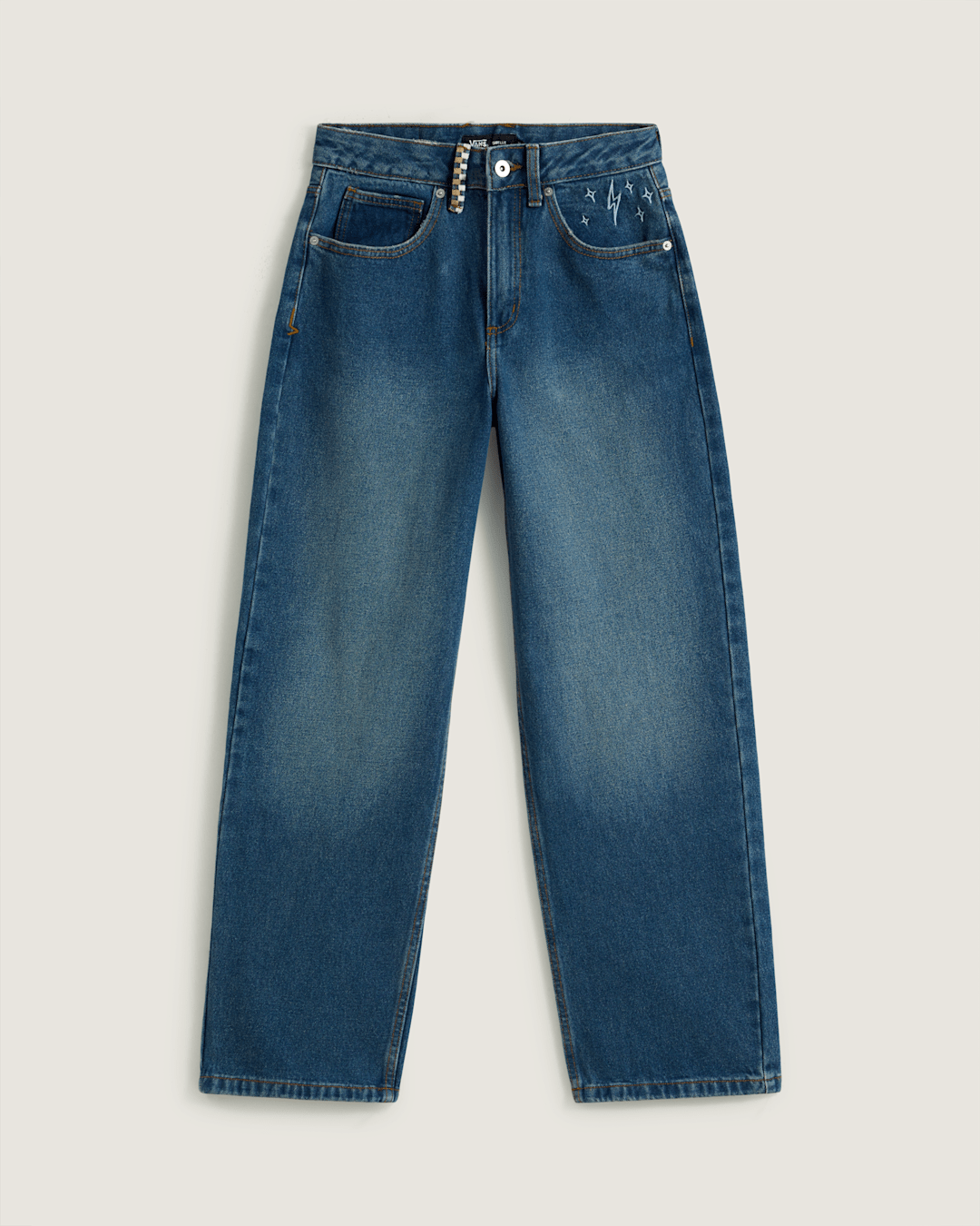 Vans Sirelle Embroidered Denim Pants in Vintage Indigo Blue