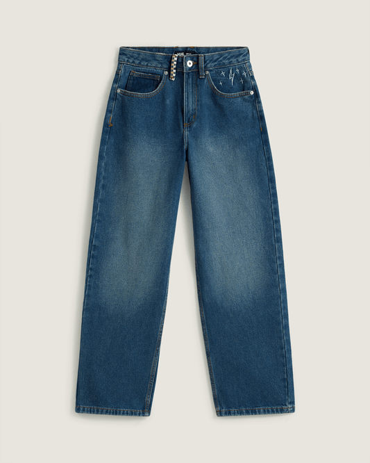 Vans Sirelle Embroidered Denim Pants in Vintage Indigo Blue