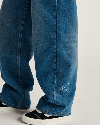 Vans Sirelle Embroidered Denim Pants in Vintage Indigo Blue