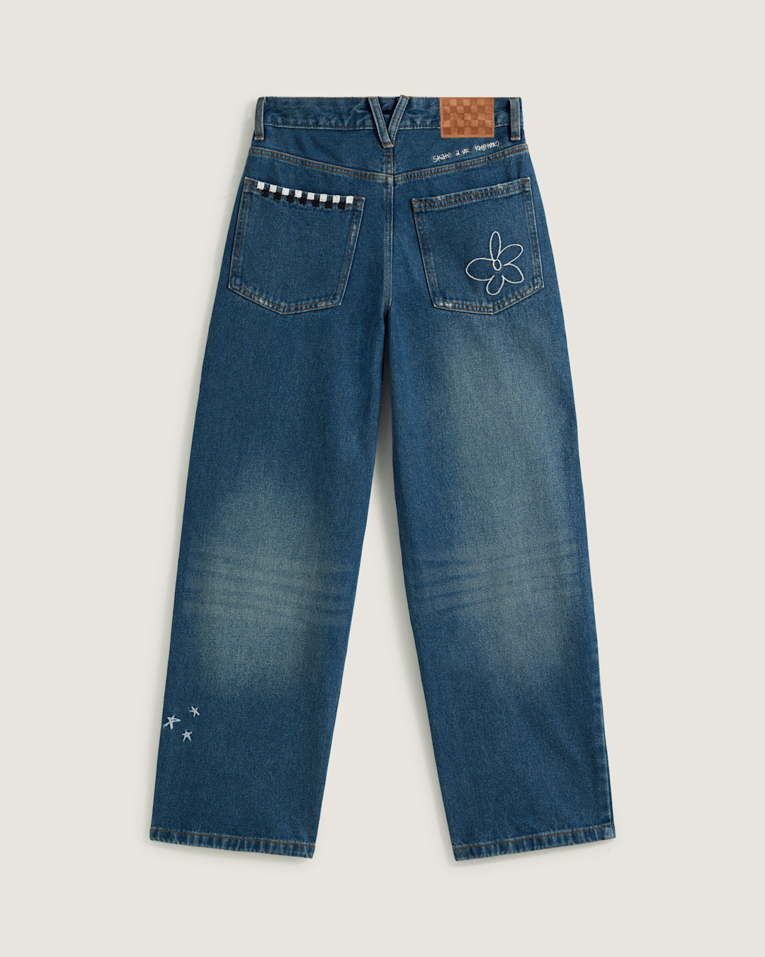 Vans Sirelle Embroidered Denim Pants in Vintage Indigo Blue