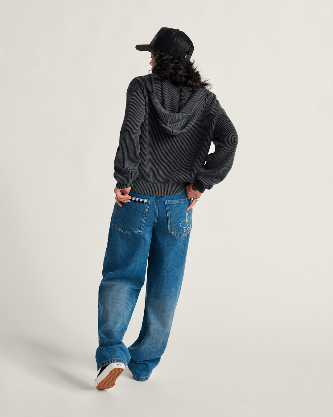 Vans Sirelle Embroidered Denim Pants in Vintage Indigo Blue