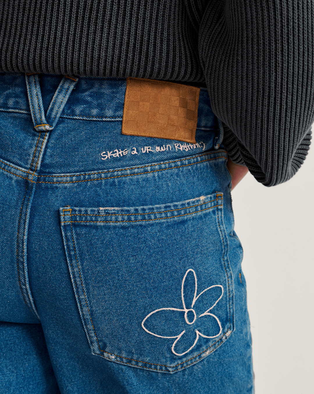Vans Sirelle Embroidered Denim Pants in Vintage Indigo Blue