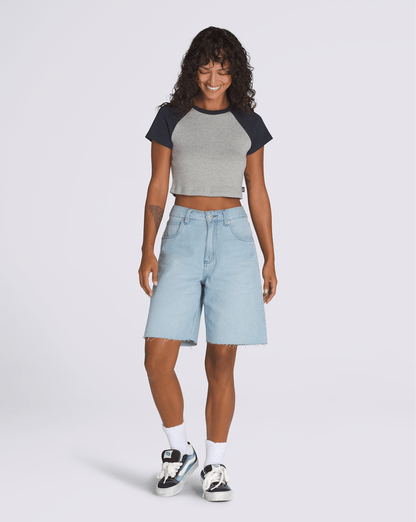 Vans Sirelle Cut-Off 9'' Jorts in Light Stonewash Blue