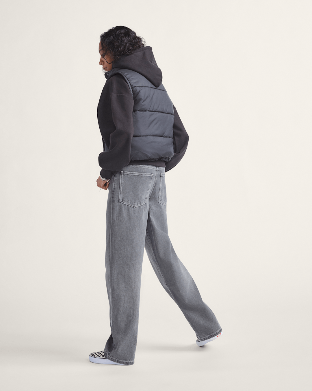 Vans Sirelle 5 Pocket Puddle Pants in Wash Grey