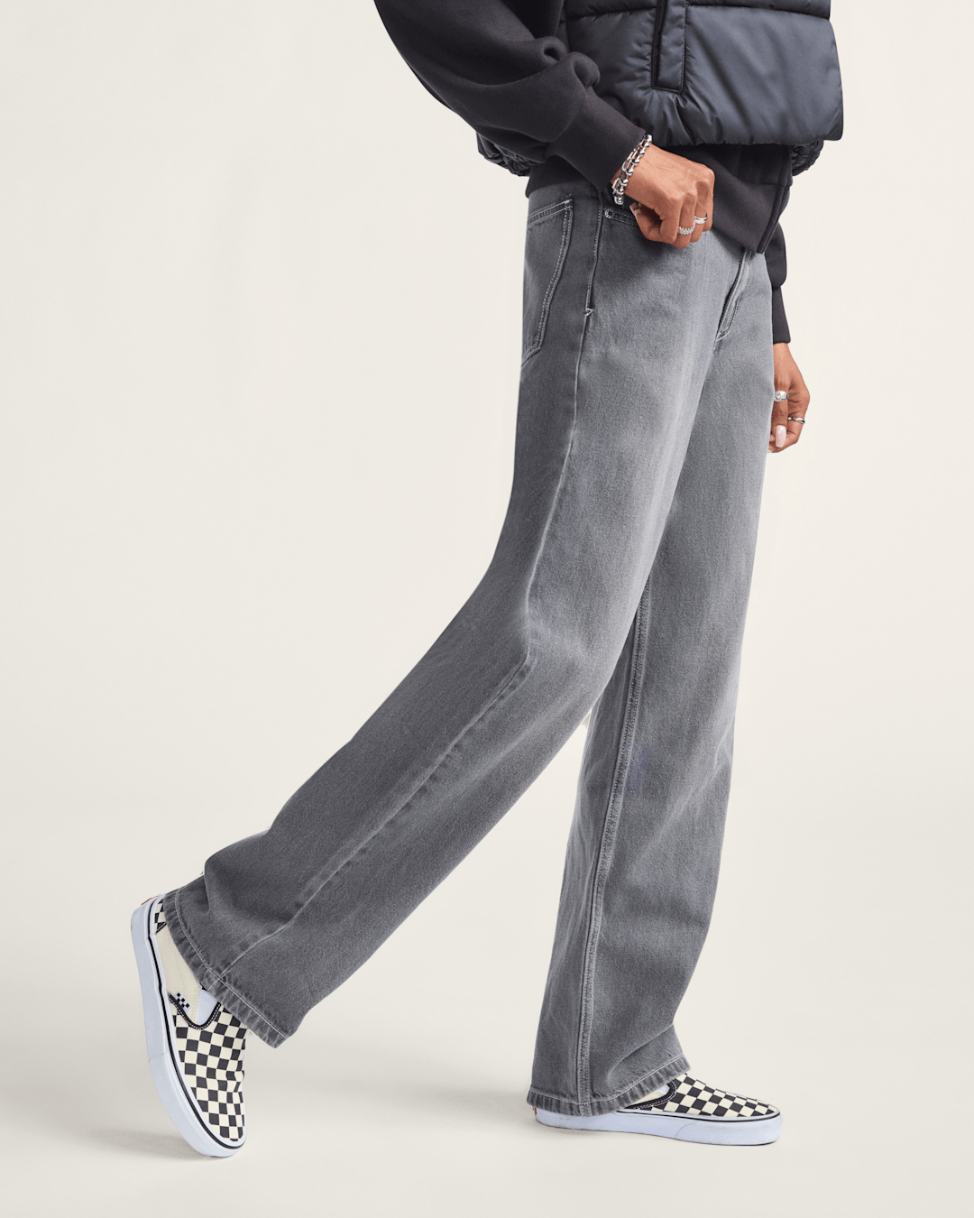 Vans Sirelle 5 Pocket Puddle Pants in Wash Grey