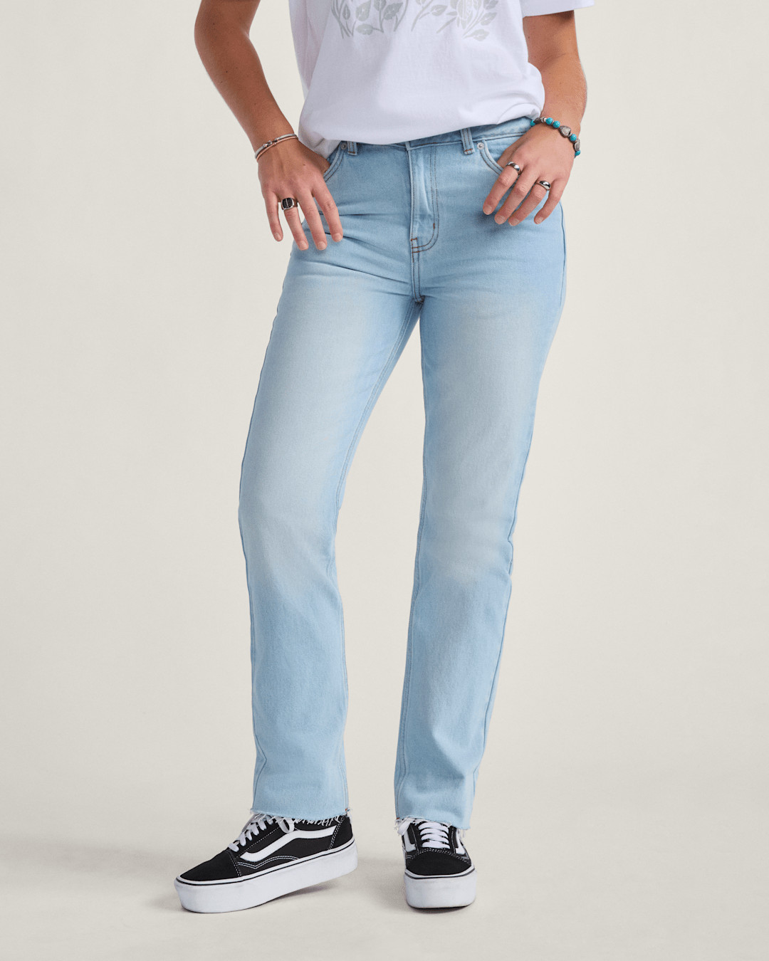 Vans Annabelle Pants in Light Stonewash Blue