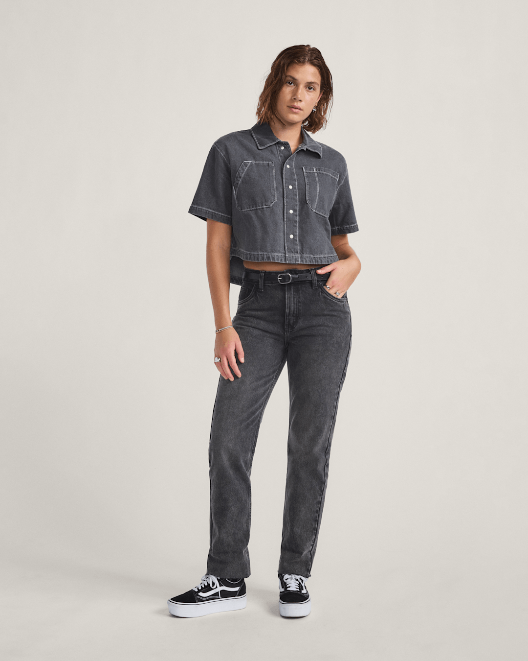Vans Annabelle Pants in Stonewash Black
