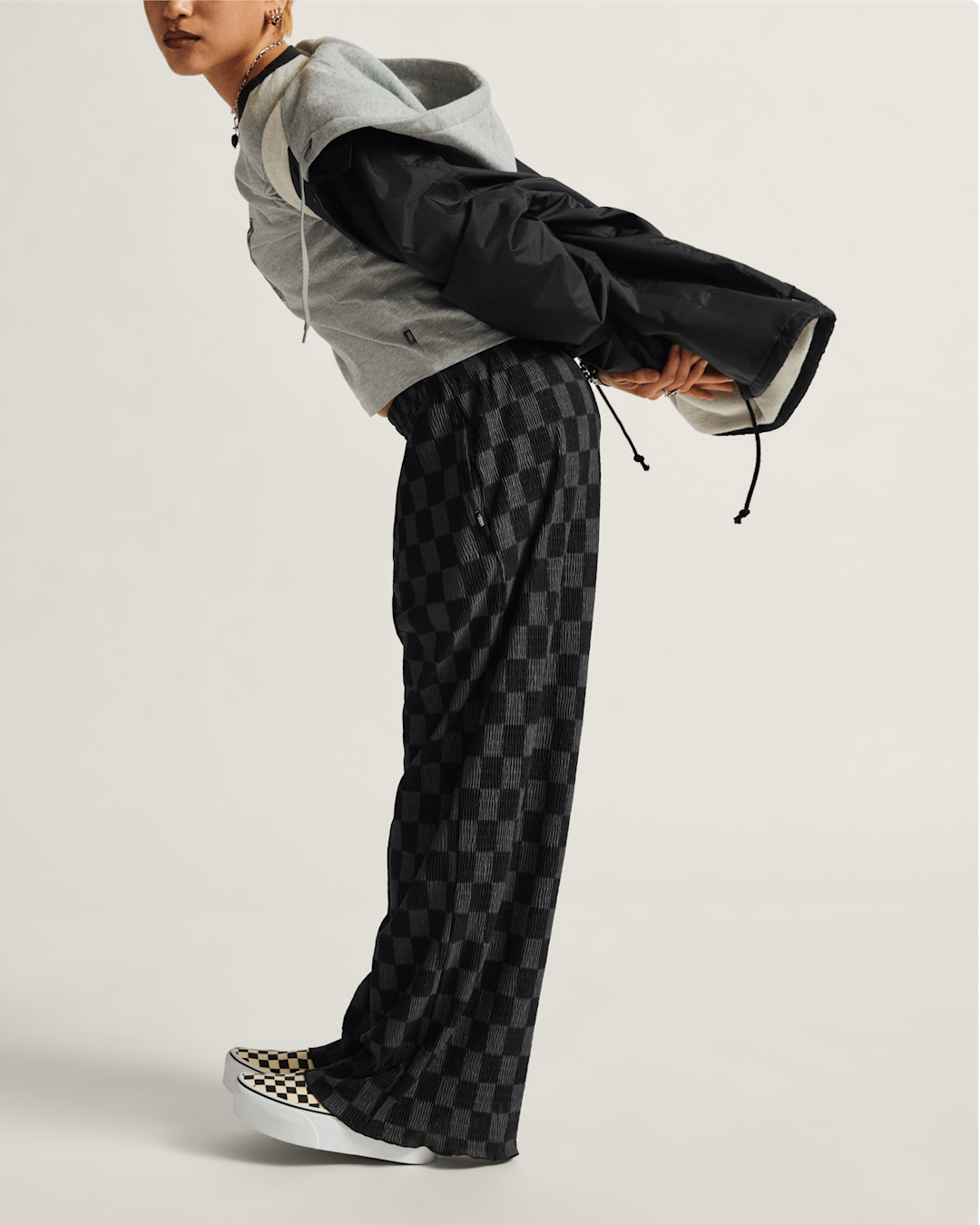Vans Wren Checkerboard Pants in Checkerboard Black / Grey