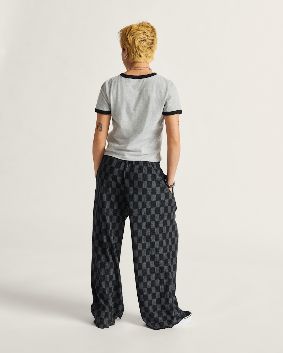 Vans Wren Checkerboard Pants in Checkerboard Black / Grey