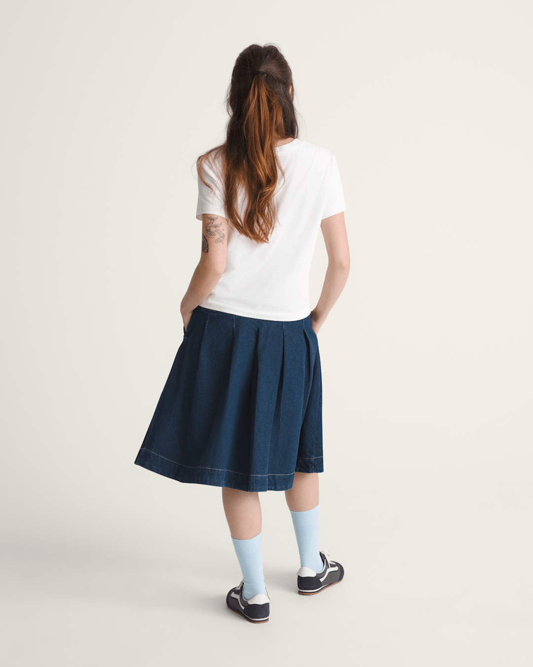 Vans Authentic Chino Denim Skirt in Dark Rinse Blue