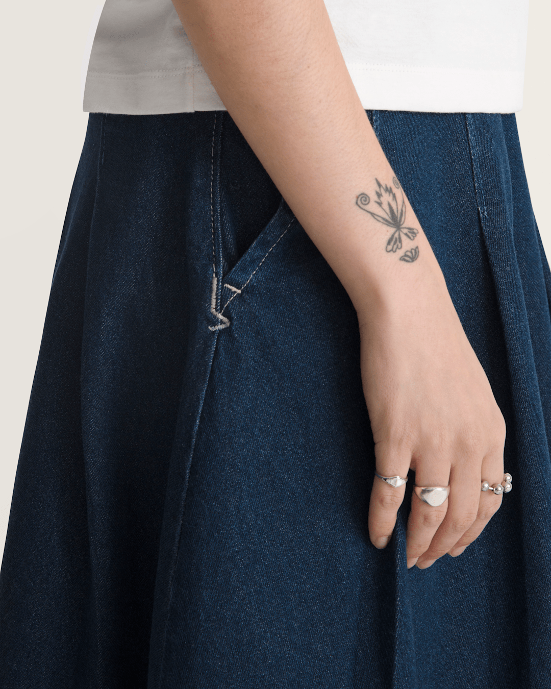 Vans Authentic Chino Denim Skirt in Dark Rinse Blue