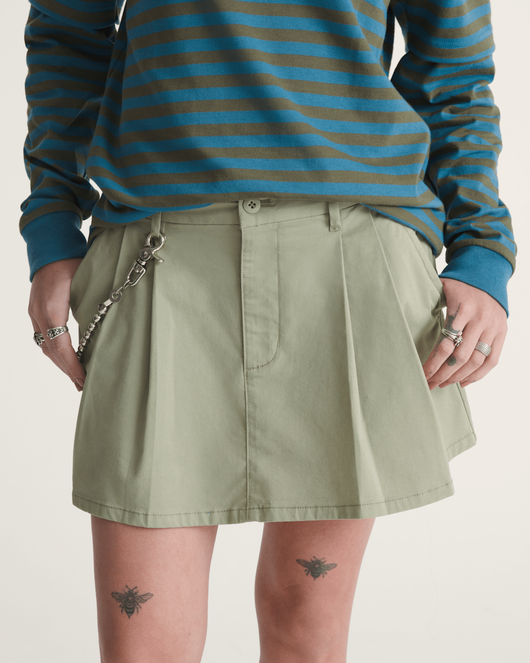 Vans Authentic Chino Mini Skirt in Soft Sage Green