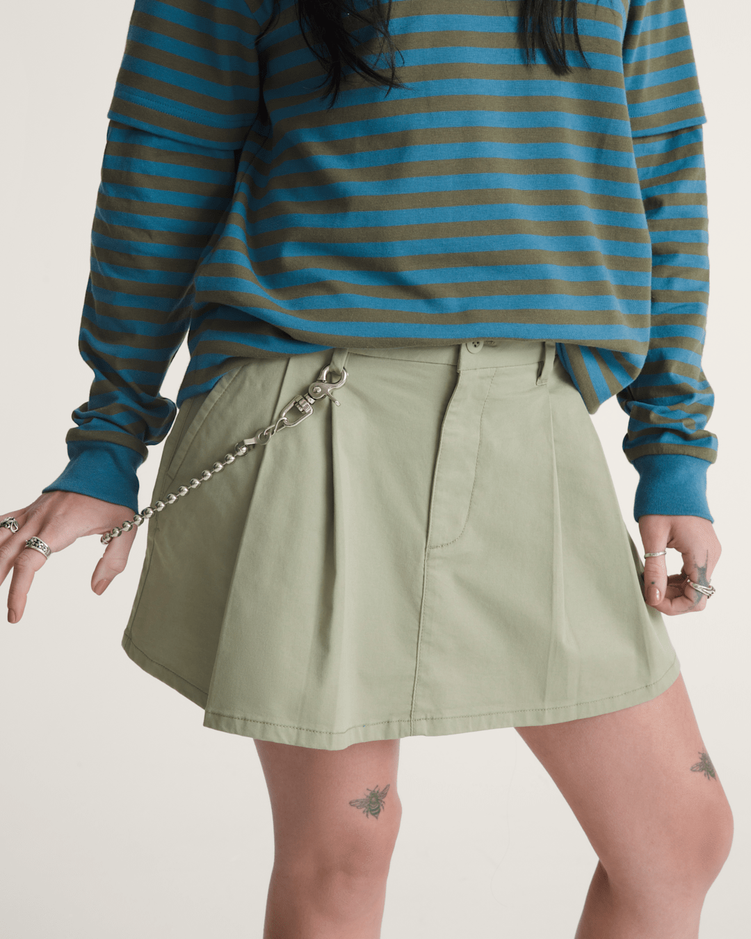 Vans Authentic Chino Mini Skirt in Soft Sage Green