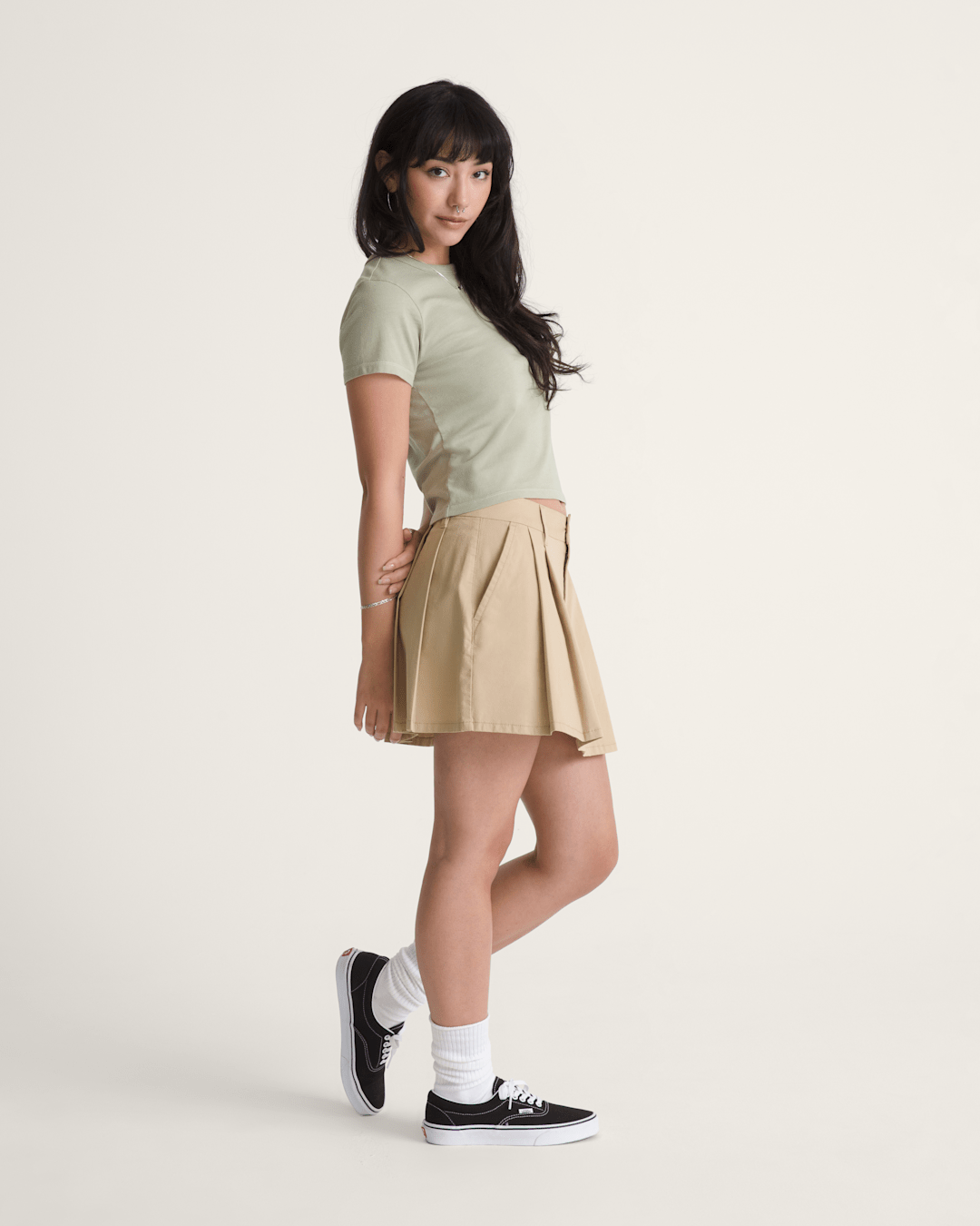 Vans Authentic Chino Mini Skirt in Incense Brown
