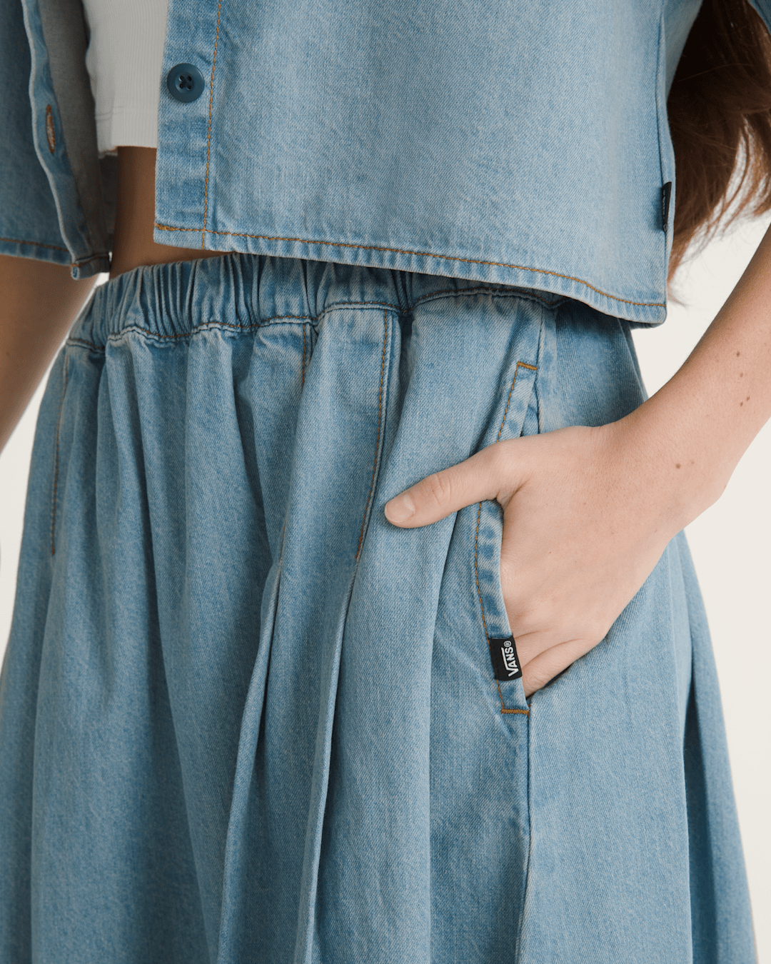 Vans Francesca Full Skirt in True Navy Blue