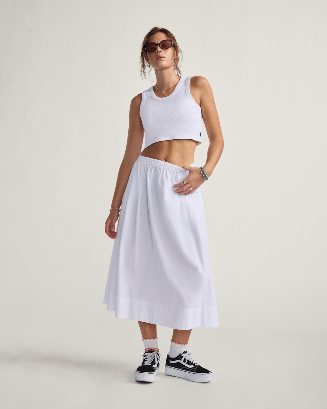 Vans Francesca Full Skirt in White