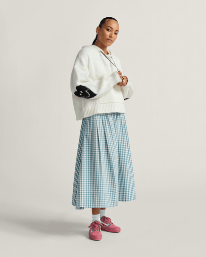 Vans Francesca Full Plaid Skirt in Blue / White