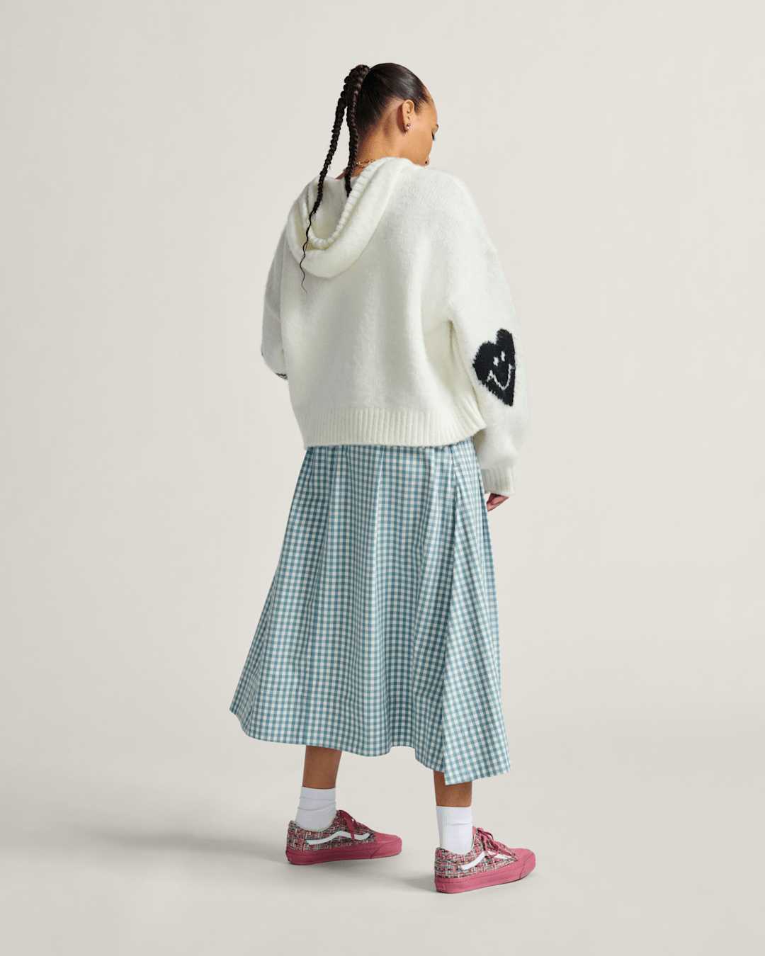 Vans Francesca Full Plaid Skirt in Blue / White
