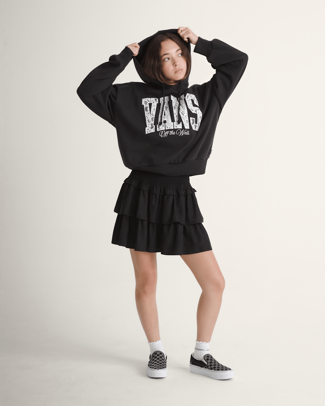 Vans Ava Tiered Mini Skirt in Black