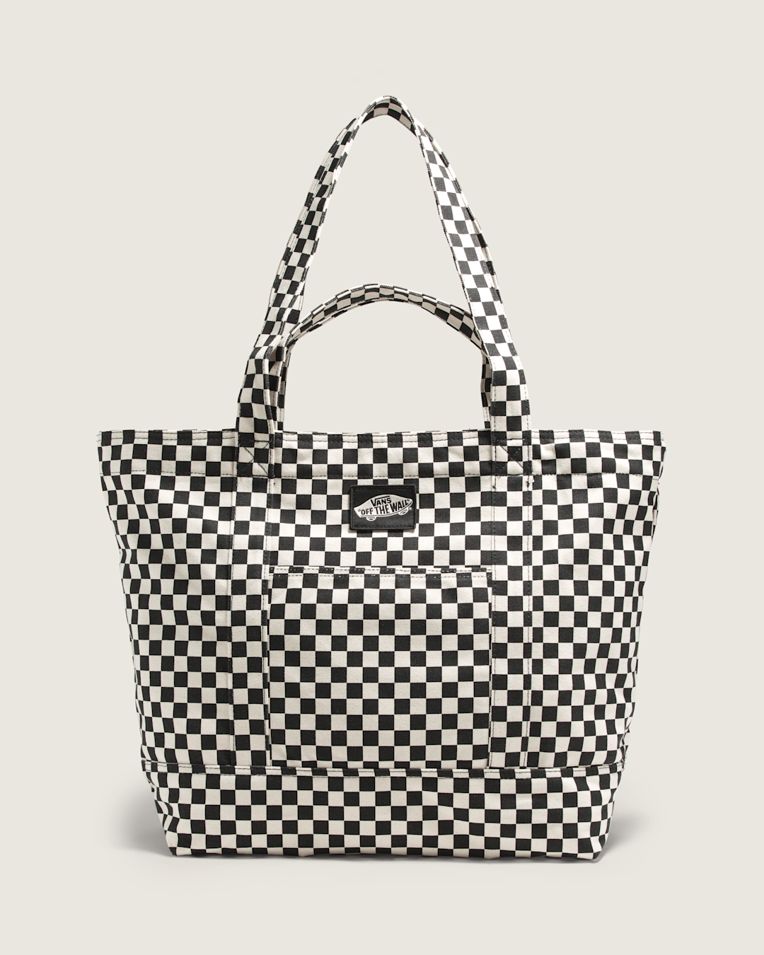 Vans Tell All Zip Tote Bag in Checkerboard Black