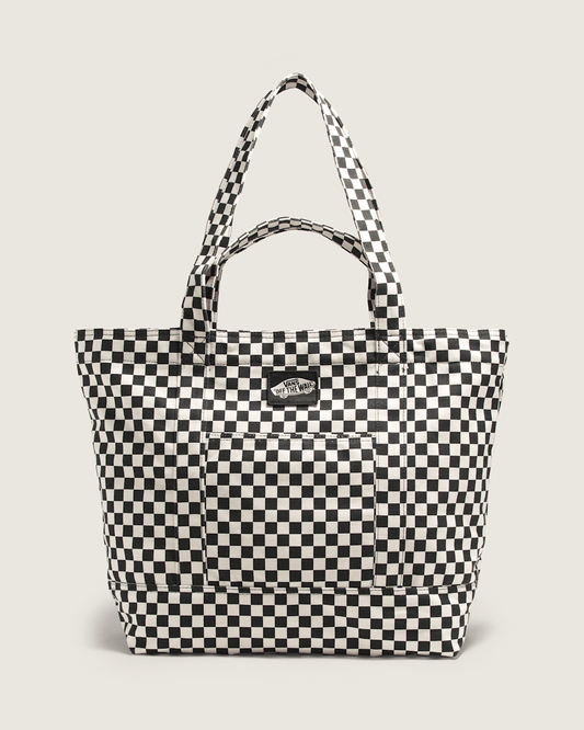 Vans Tell All Zip Tote Bag in Checkerboard Black