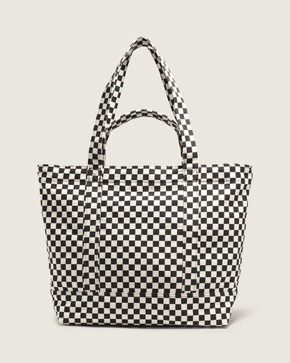 Vans Tell All Zip Tote Bag in Checkerboard Black