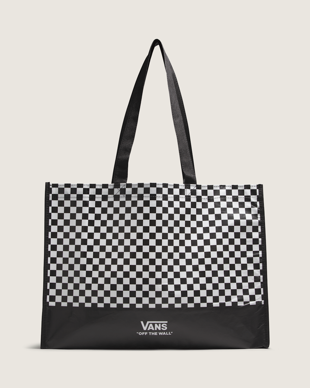 Vans Checkerboard Reusable Tote Bag in Checkerboard Black