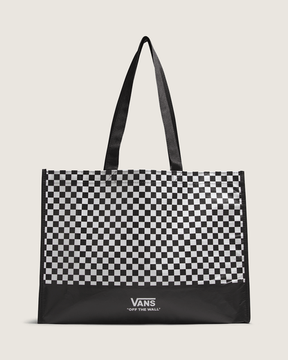 Vans Checkerboard Reusable Tote Bag in Checkerboard Black