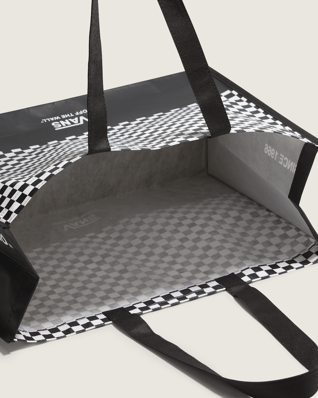 Vans Checkerboard Reusable Tote Bag in Checkerboard Black