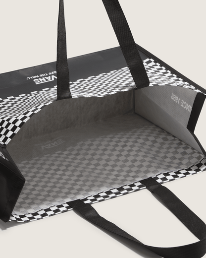 Vans Checkerboard Reusable Tote Bag in Checkerboard Black
