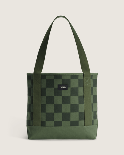 Vans Pergs Midi Tote Bag in Checkerboard Pine Forest Green
