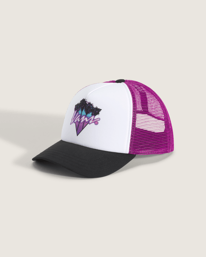 Vans Checkerboard Twisted Vans Trucker Hat in White