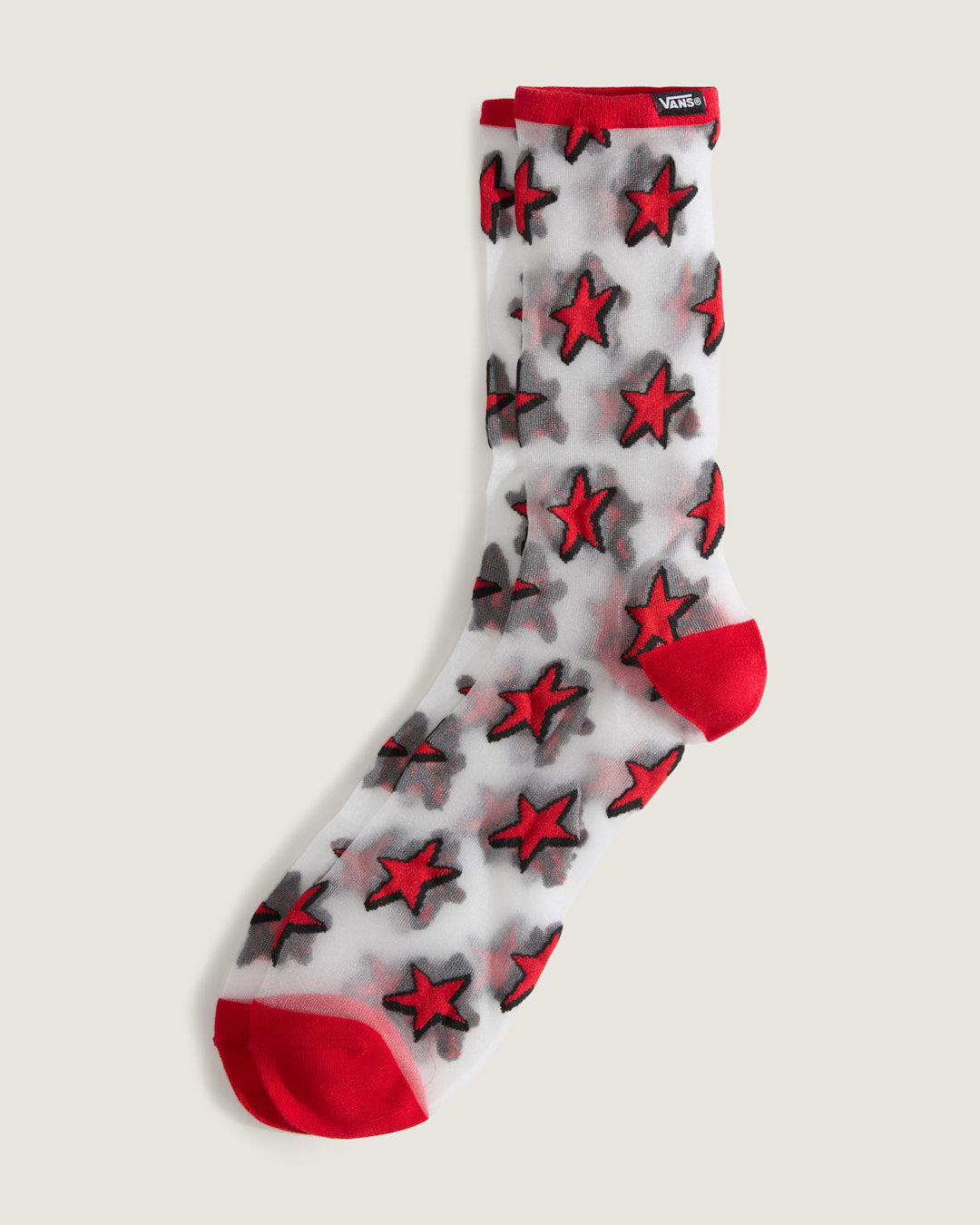 Vans Hazy Sheer Crew Socks in Racing Red