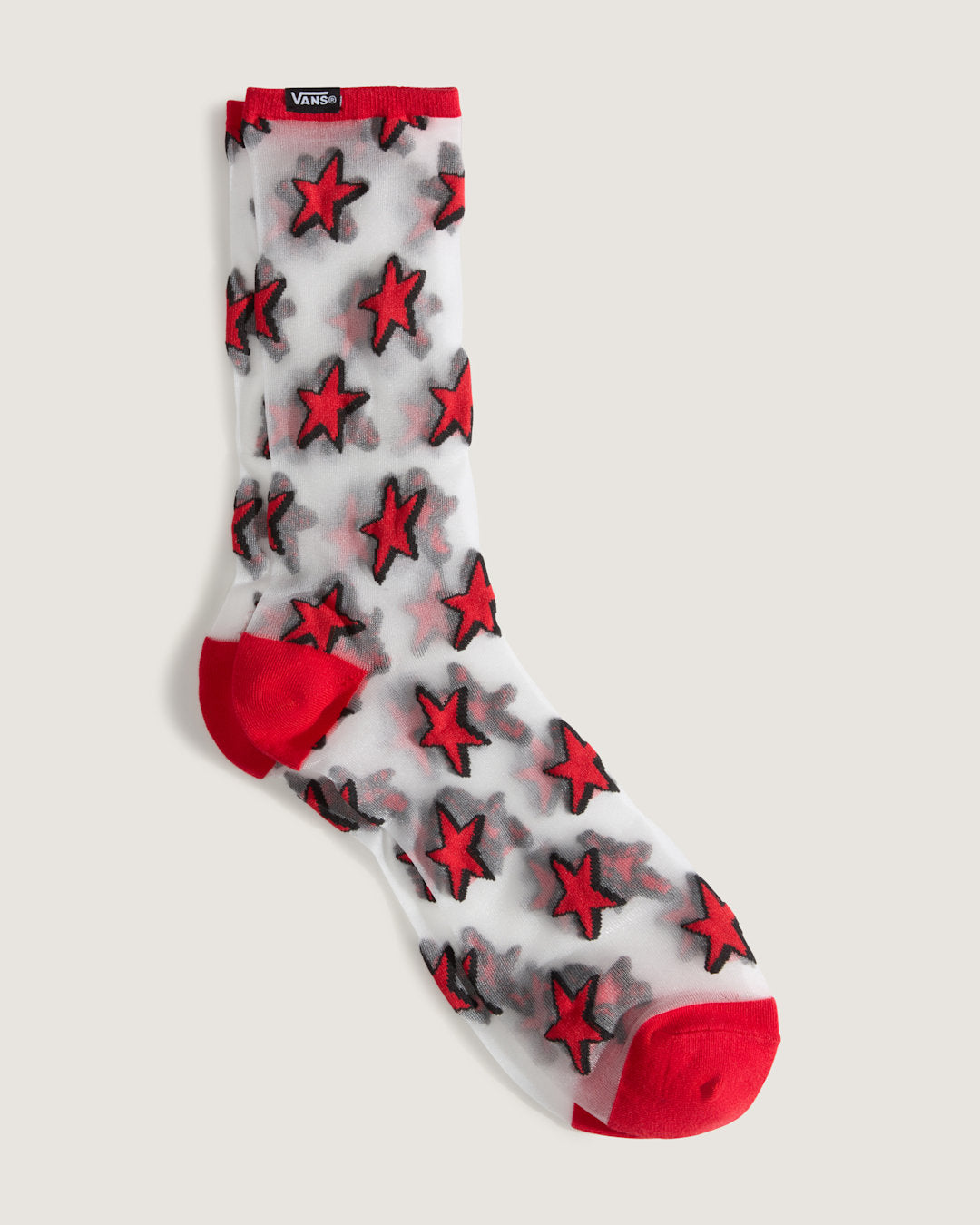 Vans Hazy Sheer Crew Socks in Racing Red