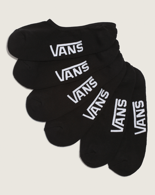 Vans Classic No Show Socks 3-Pack in Black