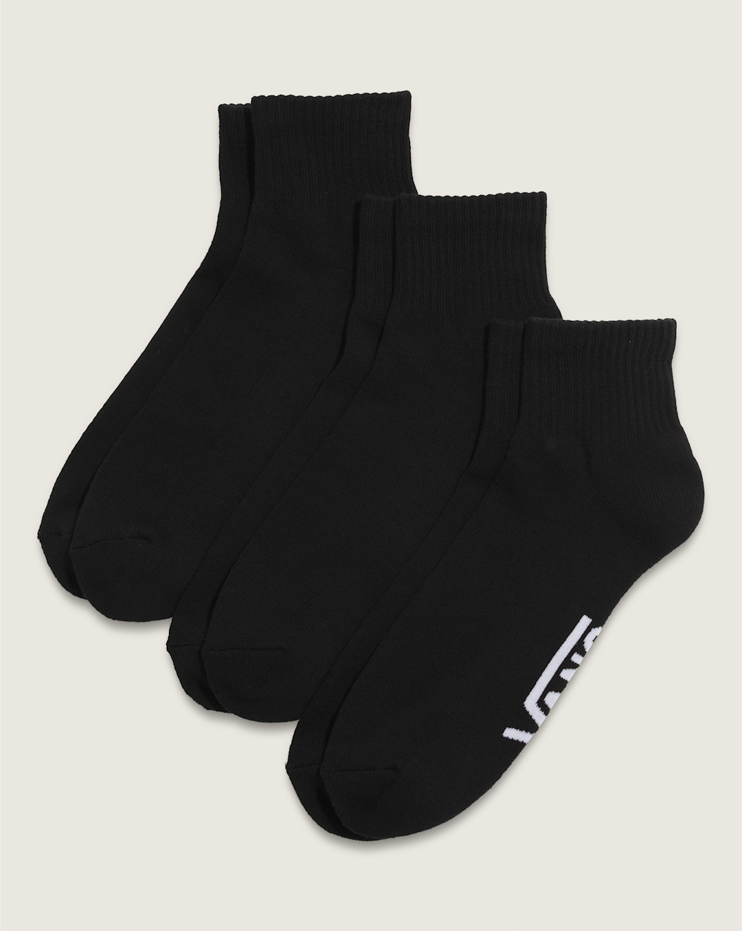 Vans Classic Quarter Crew Socks 3-Pack in Black